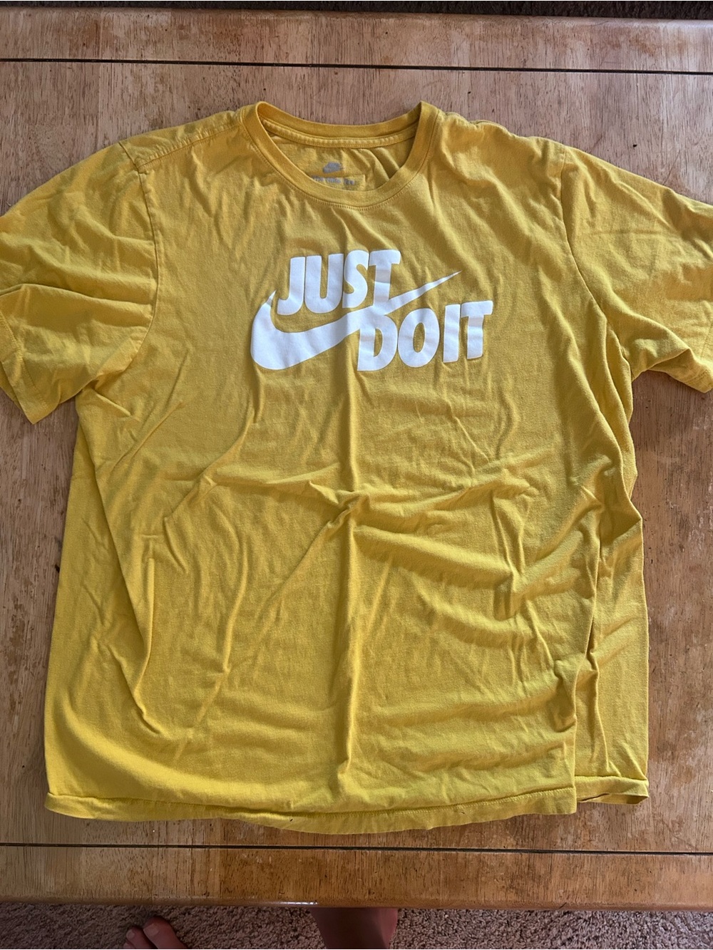 The Nike Tee Yellow with White 'Just Do It' Logo
